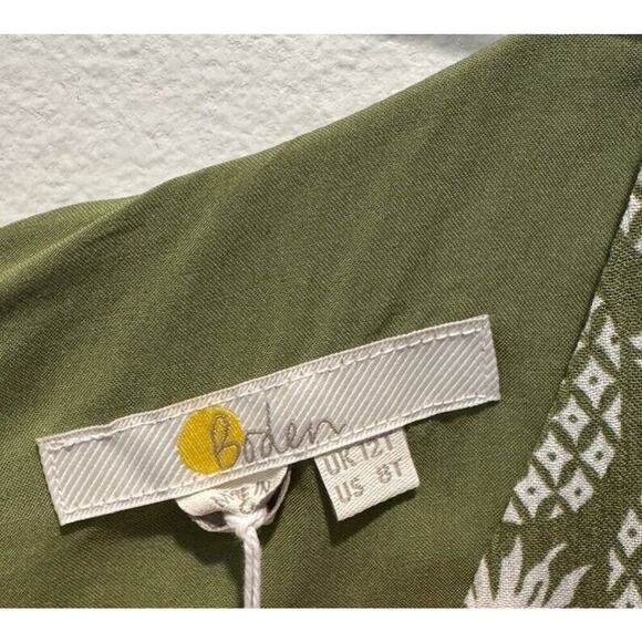 Boden Size 12T Tall Pineapple Print Alice Faux Wrap Romper Jumpsuit Belted Pea - Picture 4 of 7